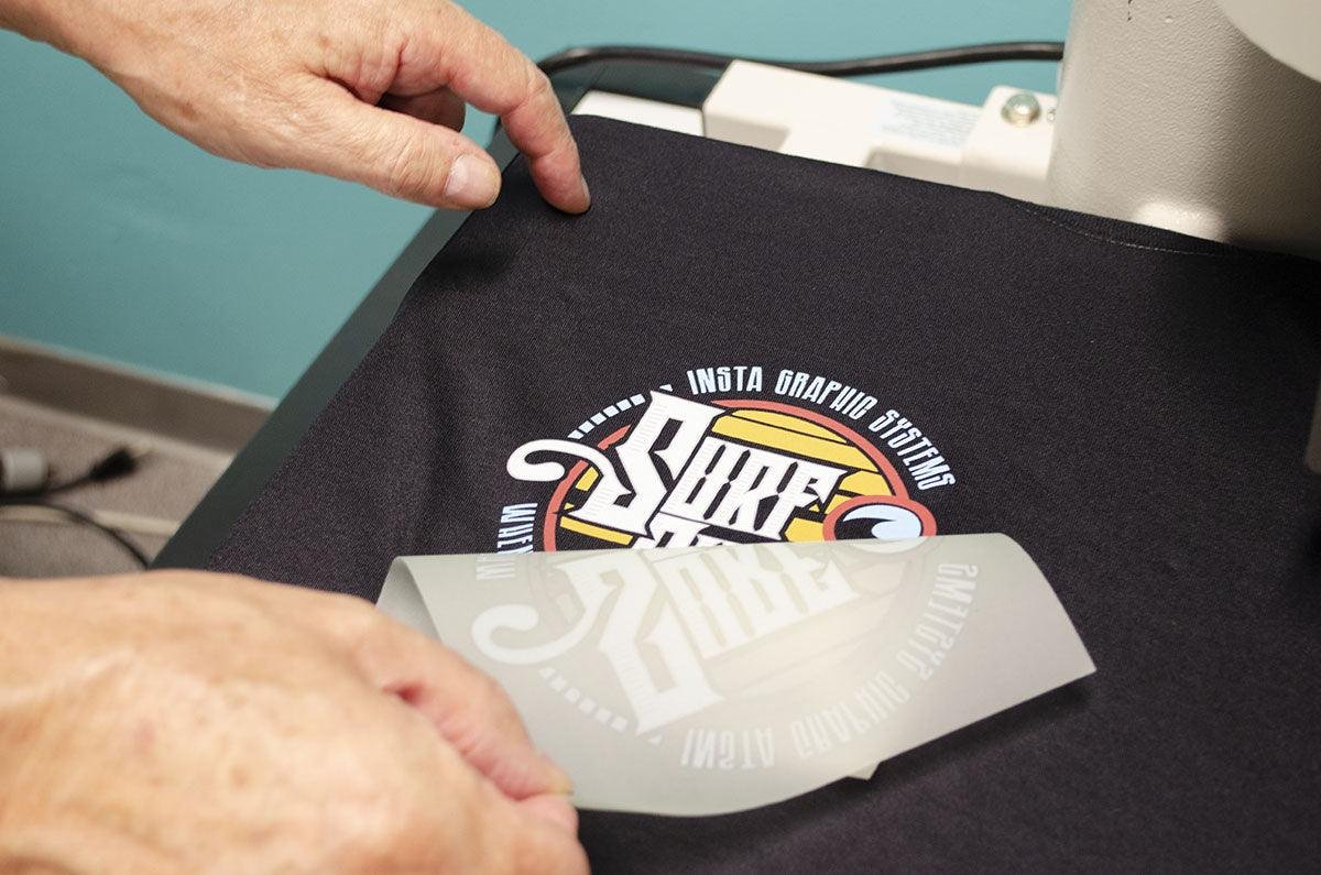 Applying a DTF transfer